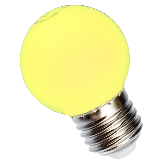 LED Tropfenlampe Gelb, E27, 1W, 230V, 50mA, Abstrahlwinkel 270°