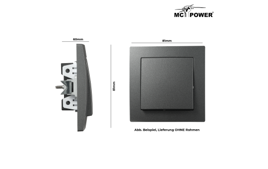 Wechselschalter McPower ''Flair'', 250V~/10A, UP, Steckanschluss, anthrazit