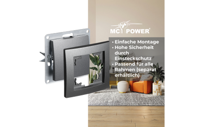 Wechselschalter McPower ''Flair'', 250V~/10A, UP, Steckanschluss, anthrazit