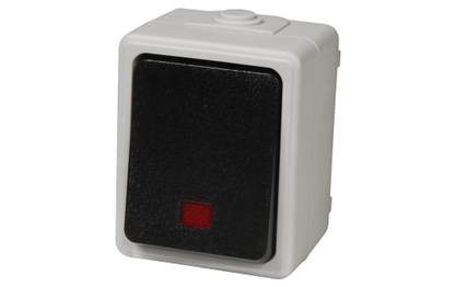 Feuchtraum Orientierungs-Schalter McPower ''Taff'', 250V~/10A, IP44, AP, grau