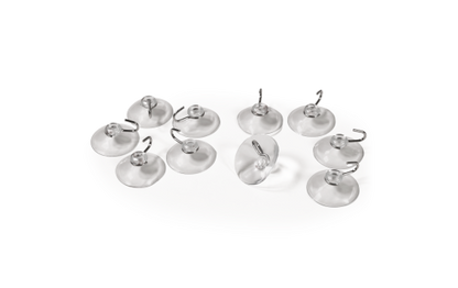 Saugnapf McPower, Ø40mm mit Metallhaken, max. 1kg, transparent, 10er-Pack
