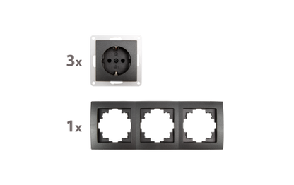 Steckdosen Set McPower Flair ''Beginner 3S Profi'' 4-teilig, Steckanschluss