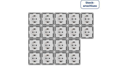 Schutzkontakt-Steckdose McPower ''Cup'' 250V~/16A, UP, Steckanschluss, 18er-Pack