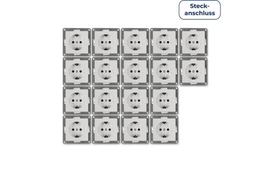 Schutzkontakt-Steckdose McPower ''Cup'' 250V~/16A, UP, Steckanschluss, 18er-Pack