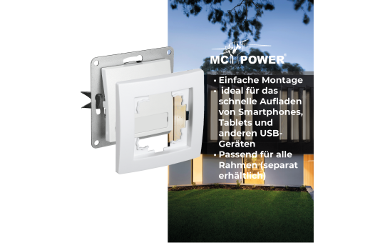 Taster McPower ''Flair'' mit Namensschild, 250V~/10A, UP, weiß
