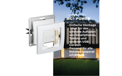 Taster McPower ''Flair'' mit Namensschild, 250V~/10A, UP, weiß