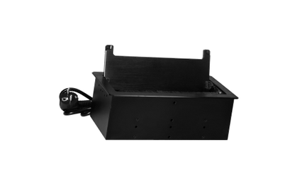 Tisch-Einbausteckdose, 2-fach, 2x USB, 2xRJ45, schwarz, mit Staubschutz, 3600W