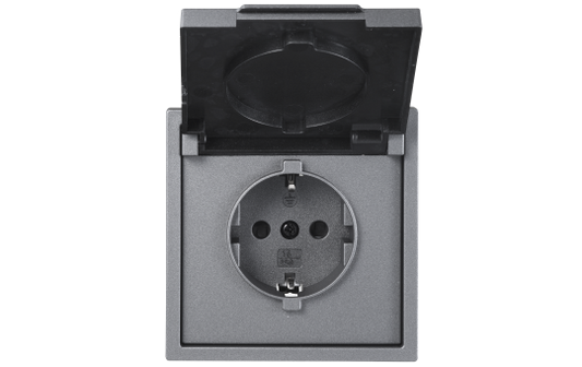 Schutzkontakt-Steckdose McPower ''Shallow'' 250V/16A, UP, IP44, Steckanschluss