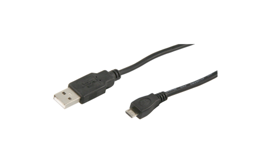 USB-Kabel, 2.0, A-Stecker > Micro B-Stecker, 1,8m, schwarz
