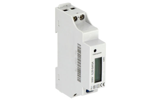 1-phasiger Stromzähler, 40A, MID, Impulsausgang, 1 Modul, DIN TH-35mm