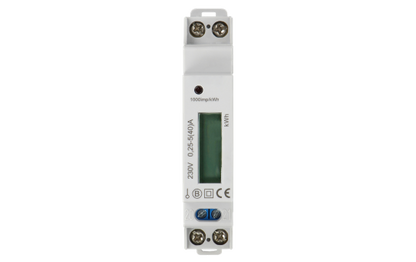 1-phasiger Stromzähler, 40A, MID, Impulsausgang, 1 Modul, DIN TH-35mm