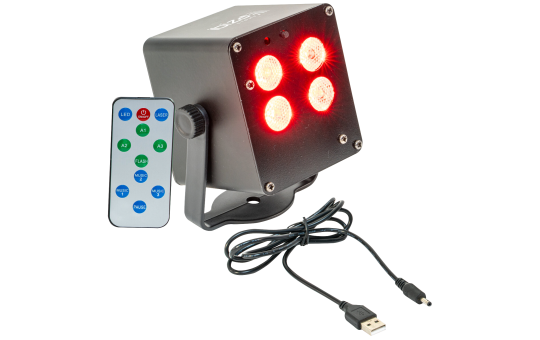 LED-Wash-Effekt IBIZA ''TINYLED-RGB-WASH'', akkubetrieben, 4x 3W RGB LED