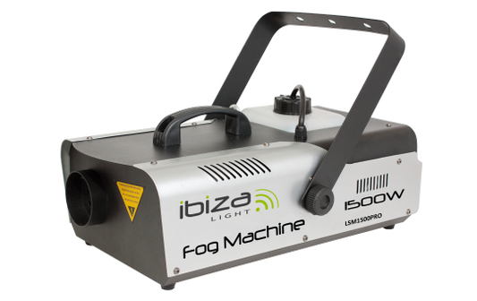 Programmierbare Nebelmaschine IBIZA ''LSM1500PRO'' 2 Fernbedienungen, DMX, 1500W