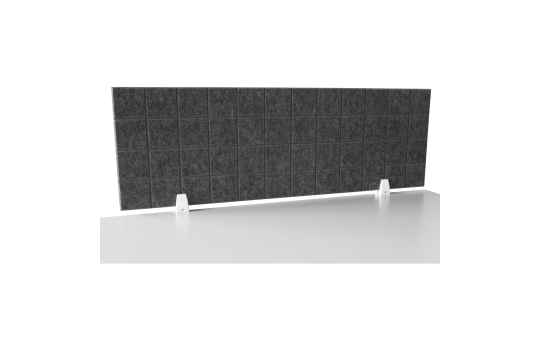 Trennwand-Set imstande, 1x Akustik-Trennwand 120x40cm, 1x. Clip, weiß, 2er-Pack