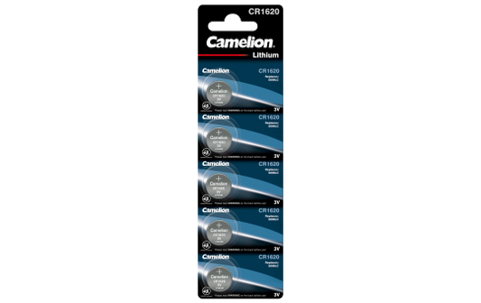 Knopfzelle CAMELION, CR1620 3,0V, Lithium, 5er-Blister