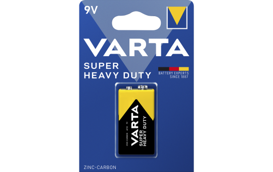 E-Block Batterie VARTA ''Super Heavy Duty'', Zink-Kohle, 6F22, 9V