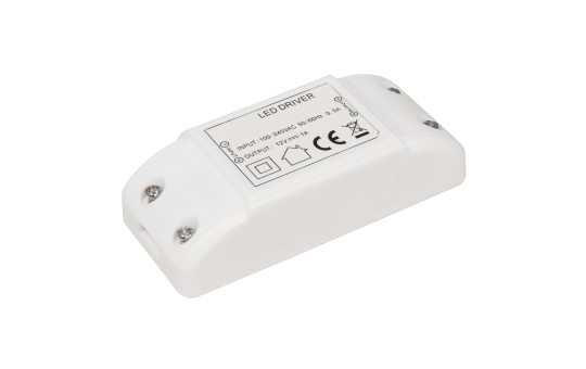 LED-Trafo McShine, 0,5-12W, Ein 220-240V, 12V= Konstantspannung, rund