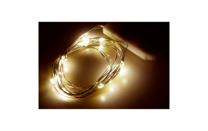 LED Draht-Lichterkette McShine ''Micro'' 20 LEDs, warmweiß, Batteriebetrieb
