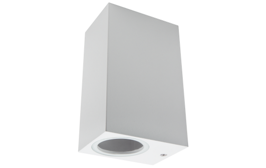 Wandleuchte McShine ''Square-W'' weiß, IP44, 2x GU10, Aluminium Gehäuse