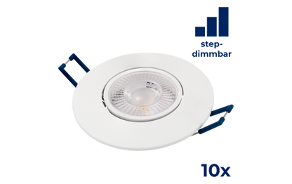 LED-Einbauleuchte McShine ''EL-313D'' 4,5W, 450lm, 3000K, step-dimmbar, 10er-Pack