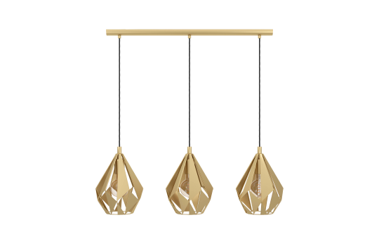 Hängeleuchte EGLO ''Carlton'', 3-flammig, E27, Stahl, gold, 80,5x20,5x110cm