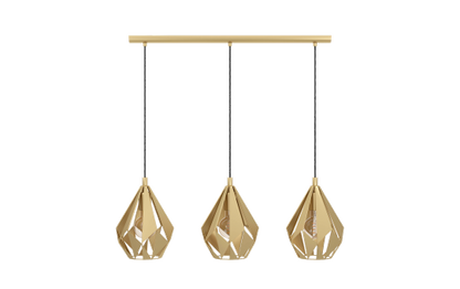 Hängeleuchte EGLO ''Carlton'', 3-flammig, E27, Stahl, gold, 80,5x20,5x110cm
