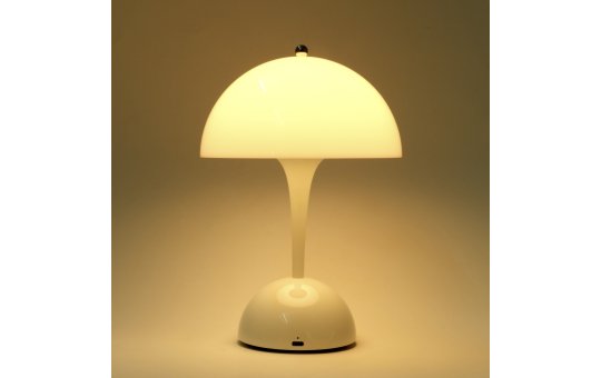 LED-Tischleuchte ROLF KERN „Stil“ 24cm, weiß, Akku, dimmbar