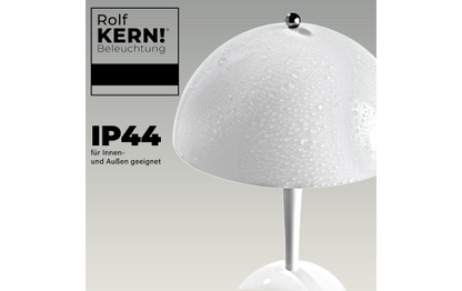 LED-Tischleuchte ROLF KERN „Stil“ 24cm, weiß, Akku, dimmbar