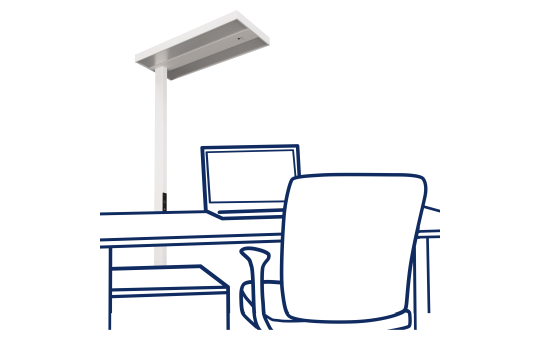 LED-Schreibtisch-Stehleuchte ROLF KERN „Smart-Pro“ mit Touch Display, PIR & Tageslicht-Sensor