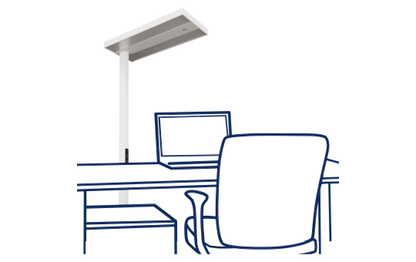 LED-Schreibtisch-Stehleuchte ROLF KERN „Smart-Pro“ mit Touch Display, PIR & Tageslicht-Sensor