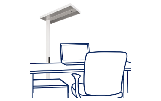 LED-Schreibtisch-Stehleuchte ROLF KERN „Smart-Pro“ mit Touch Display, PIR & Tageslicht-Sensor