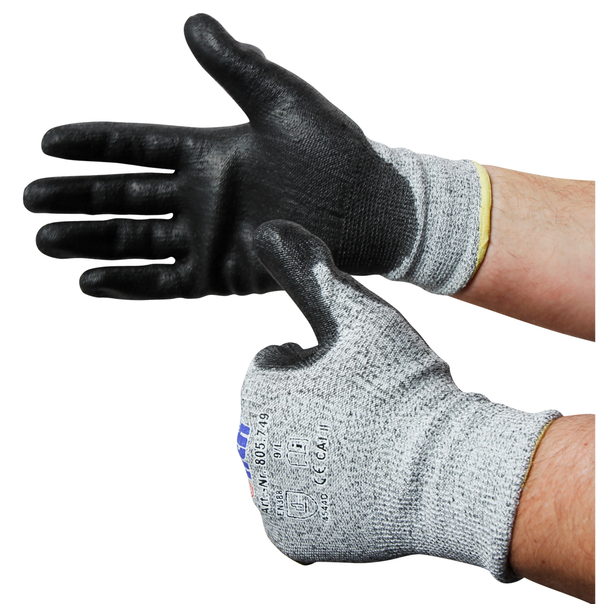 Schnittschutzhandschuhe, Größe 10/XL, grau, HPPE-Trägermaterial