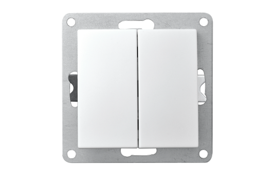 Serien-Schalter McPower ''Cup'' 2-fach, 250V~/10A, UP, weiß