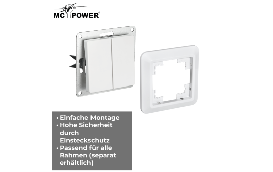 Serien-Schalter McPower ''Cup'' 2-fach, 250V~/10A, UP, weiß