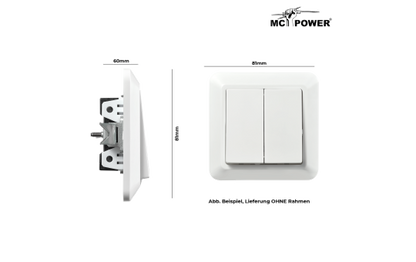 Serien-Schalter McPower ''Cup'' 2-fach, 250V~/10A, UP, weiß