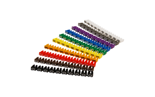Kabelmarker-Clips McPower, bedruckt mit Ziffern 0-9, Kabeldurchmesser bis 6mm, Kunststoff