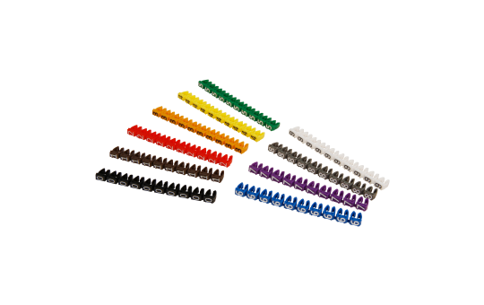 Kabelmarker-Clips McPower, bedruckt mit Ziffern 0-9, Kabeldurchmesser bis 6mm, Kunststoff