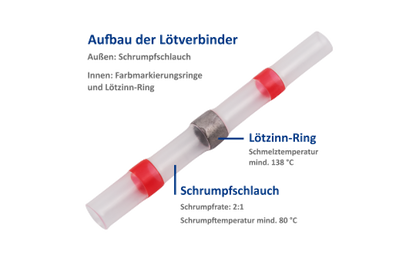 Lötverbinder McPower, Ø2,7mm - rote Markierung, 0,5-1,0mm² Kabel, 20er-Pack