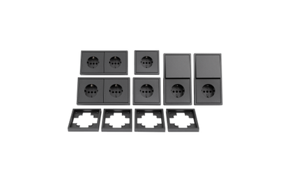 Schalter und Steckdosen Set McPower Shallow ''Standard'' 20-teilig, anthrazit, Steckanschluss