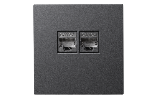 Netzwerk-Dose McPower ''Shallow'' CAT6A, UP, anthrazit, vollgeschirmt