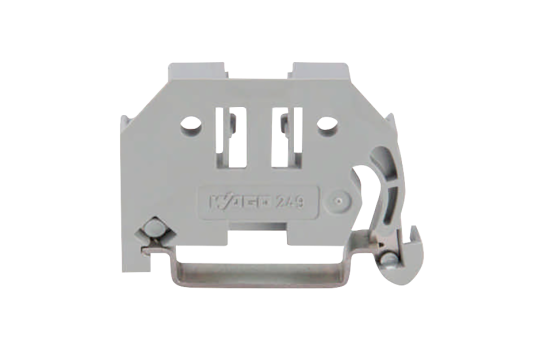 Schraubenlose Endklammer WAGO, 6mm breit, für TS 35x15 und 35x7,5, grau