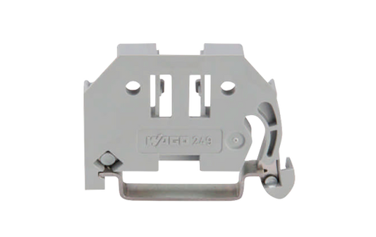 Schraubenlose Endklammer WAGO, 6mm breit, für TS 35x15 und 35x7,5, grau