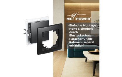 Wechselschalter McPower ''Flair'', 250V~/10A, UP, matt schwarz