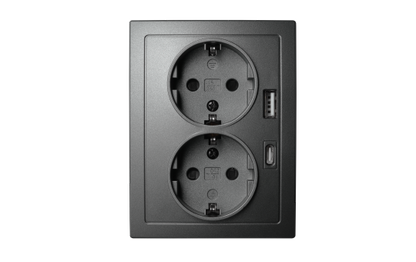 Schutzkontakt-Steckdose McPower ''Flair'' 2-fach, 250V~/16A, USB-A+C, PD20W
