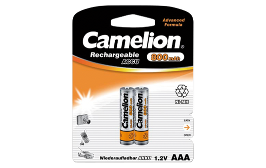 Micro-Akku CAMELION 1,2V, 800 mAh, Typ AAA, NiMH, 2er-Blister