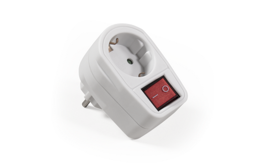 Steckdosenadapter McPower mit Schalter, 230V/3500W, 2-poliger AN/AUS Schalter