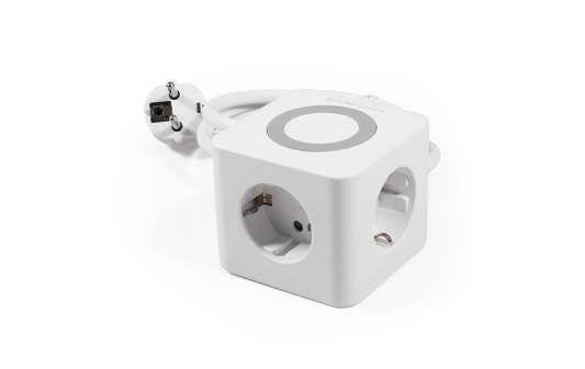 Tischsteckdose McPower ''BW-03'' 3x Steckdose, 2xUSB-A, 1xUSB-C, QI aufladen