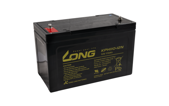 Bleiakku KUNG LONG ''KPH110-12N'', 12V/110 Ah,  338x227x170 mm, 32,5 kg