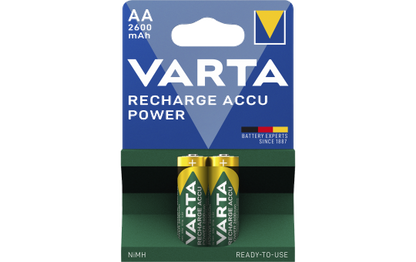 Mignon-Akku VARTA, Typ AA, NiMH-Akku, HR06, 1,2V/2600 mAh, Pre-charged, 2er Pack