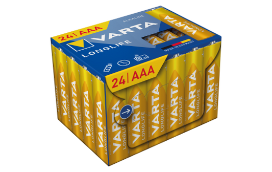 Micro-Batterie VARTA ''Longlife'', Alkaline, Typ AAA/LR03, 1,5V, 24er-Pack